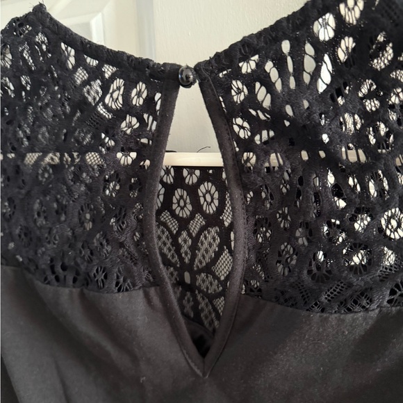Black (shorts) romper with lace top. - Picture 5 of 7